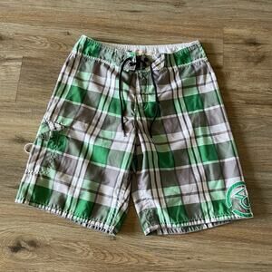 Ezekiel Green and Gray Swim Trunks Size 30